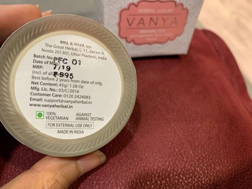 Vanya Herbals ANAARCARE Pomegranate Face Cream