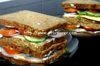 Challenge –  Healthy Veggie Home Made Sandwich in 2 Minutes